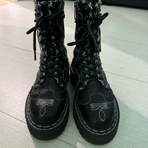Jadon Hi Boot Gothic Americana Leather Platforms size 38 eu